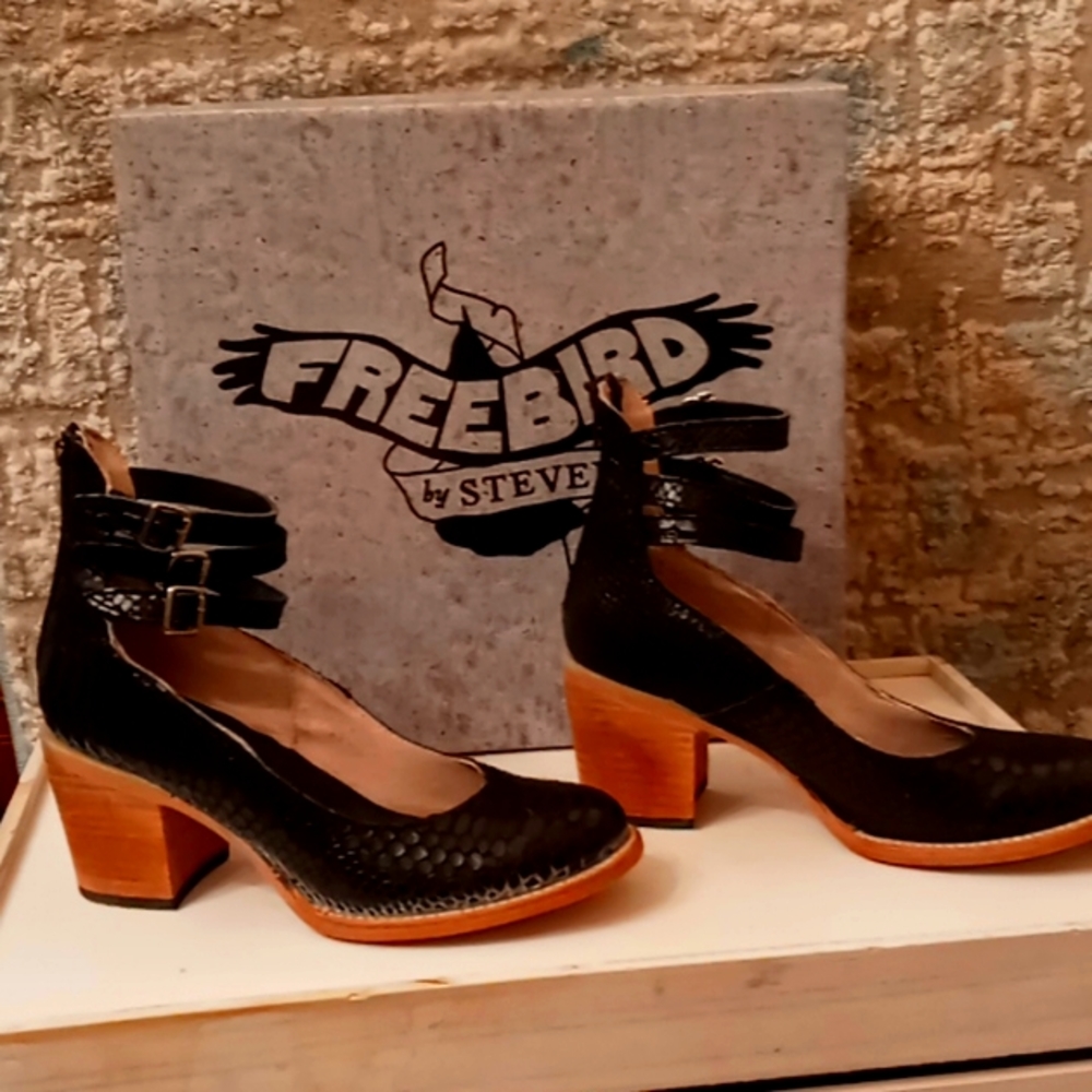 Brand new Freebird Randi.  Size 9.  Black snake